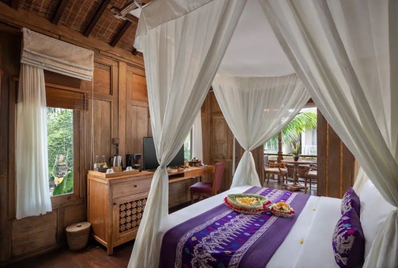 wooden pool villa