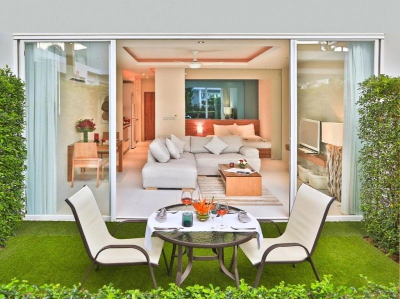 one bedroom garden pool access