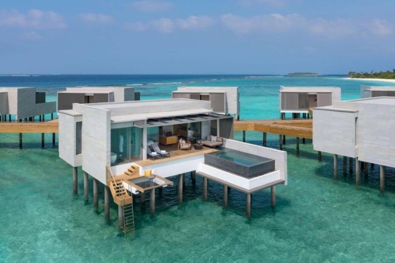 ocean overwater villa with pool