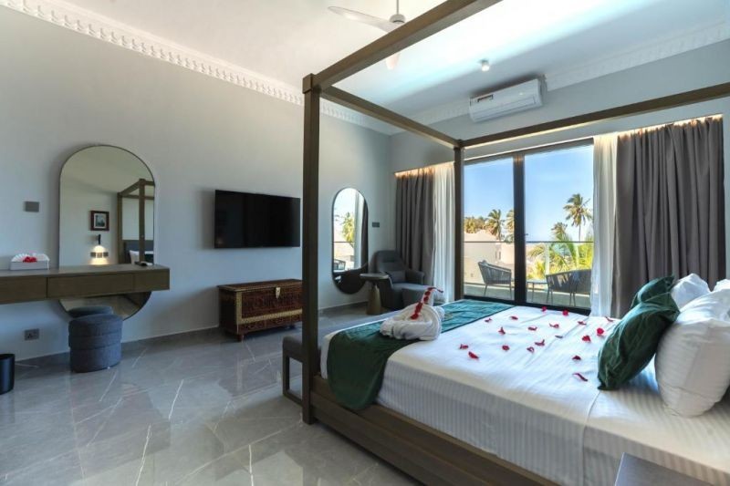 double/ twin with balcony pool & sea view