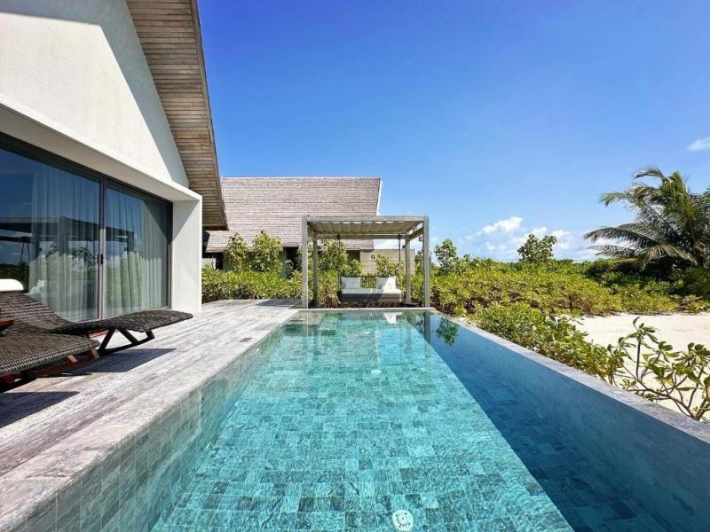 serene pool villa sunrise view